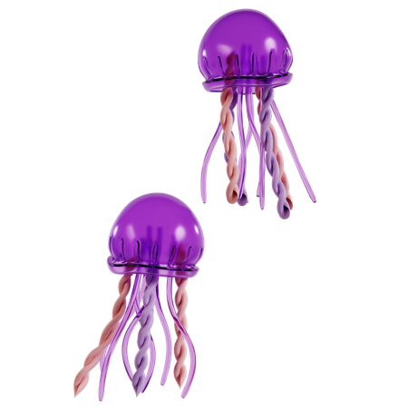 Majestic Purple Jellyfish  3D Icon