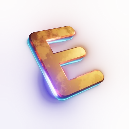 Texte à effet lettre majuscule « E »  3D Icon