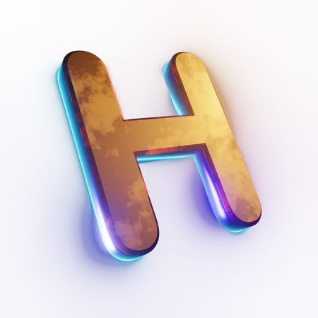 Texte à effet de lettre majuscule « H »  3D Icon