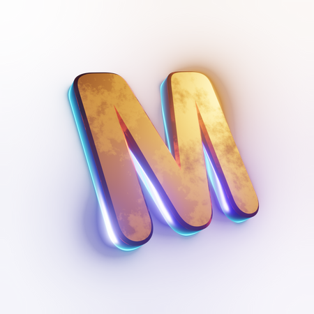 Texte à effet lettre majuscule « M »  3D Icon