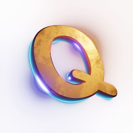 Texte à effet de lettre majuscule « Q »  3D Icon