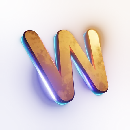 Texte à effet de lettre majuscule « W »  3D Icon