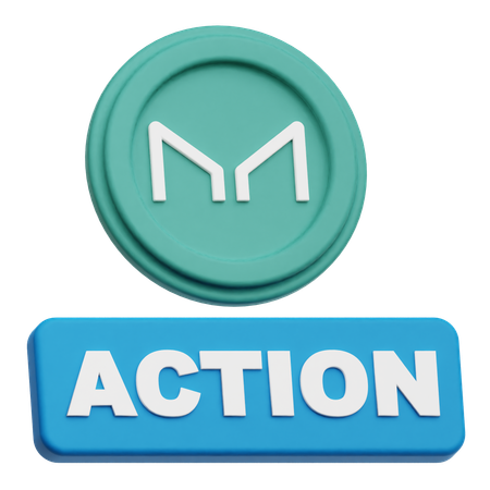 Maker Coin action  3D Icon