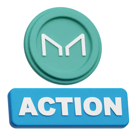 Maker Coin action  3D Icon