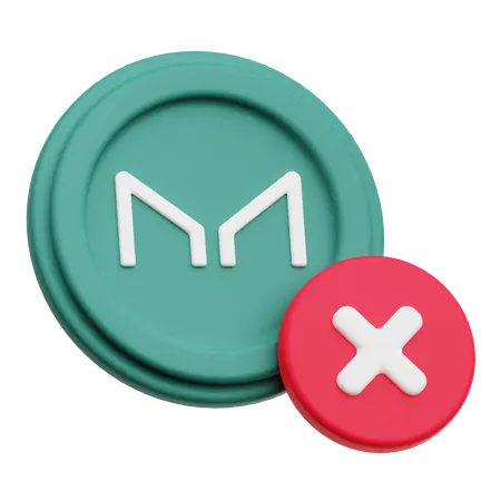 Maker Coin Cross  3D Icon