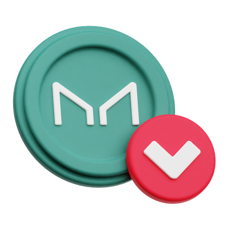 Maker Coin Down  3D Icon