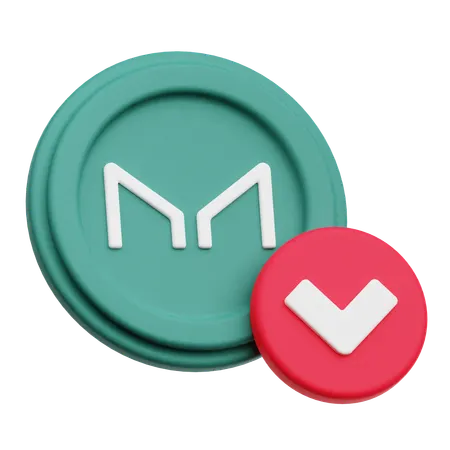 Maker Coin Down  3D Icon