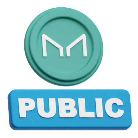 Maker Coin public  3D Icon