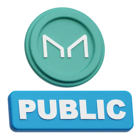 Maker Coin public  3D Icon