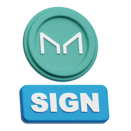 Maker Coin sign  3D Icon