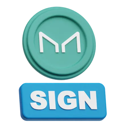 Maker Coin sign  3D Icon
