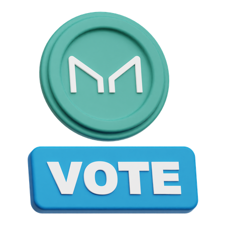 Maker Coin vote  3D Icon