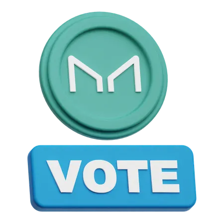 Maker Coin vote  3D Icon