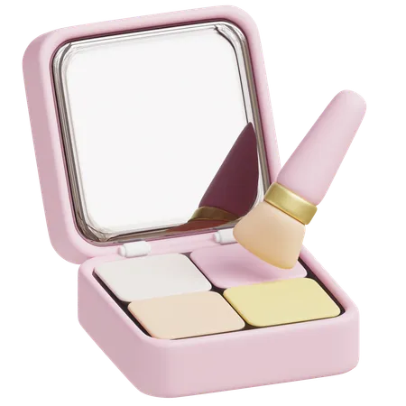 3 D Pink Makeup Palette Mascara And Mirror 3D Icon