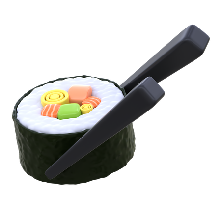 Maki sushi avec baguette  3D Icon