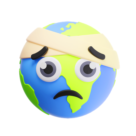 Emoji malade de la terre  3D Icon