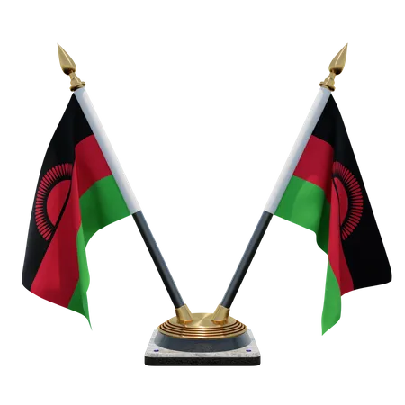 Malawi Doppelter (V) Tischflaggenständer  3D Icon
