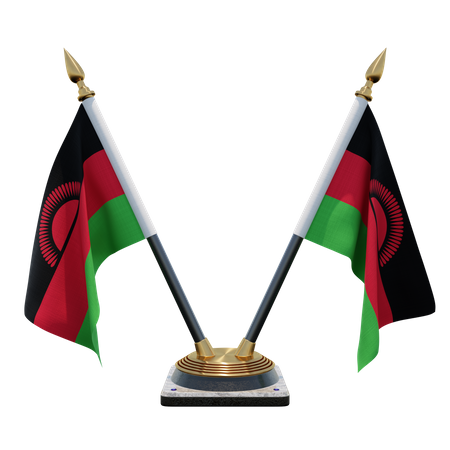 Porte-drapeau à double bureau du Malawi  3D Flag