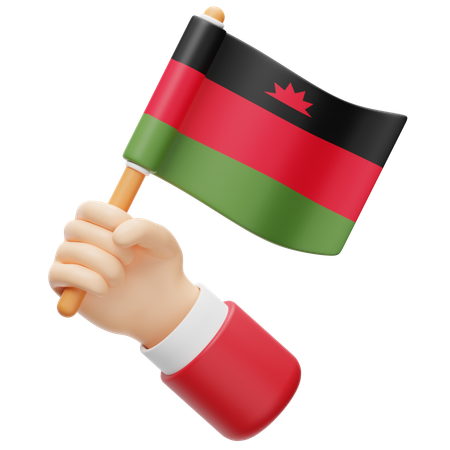 Malawi flag in hand  3D Icon