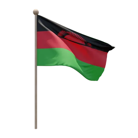 Malawi Flag Pole  3D Flag