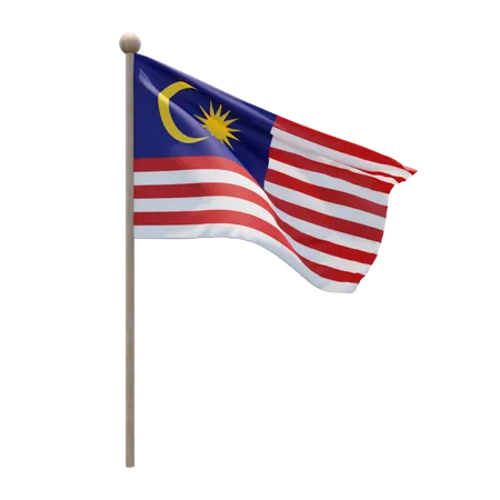 Malaysia Flag Pole  3D Flag