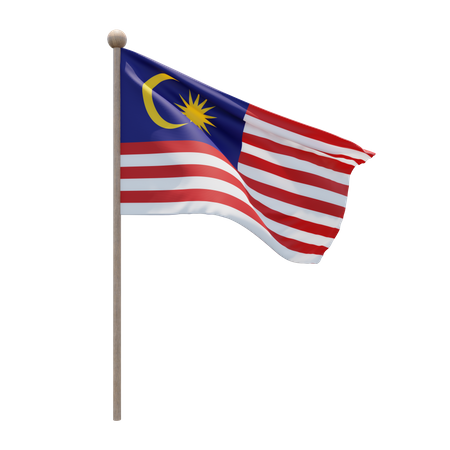 Malaysia Flag Pole  3D Flag