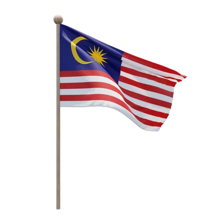 Malaysia Flag Pole  3D Illustration