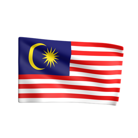 Malaysische Flagge  3D Icon