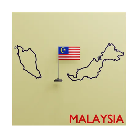 Malaysia Map  3D Icon