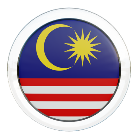 Malaysia Round Flag  3D Icon