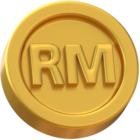 Malaysian Ringgit Coin  3D Icon