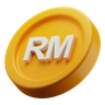 malaysian ringgit gold coin 3d logos