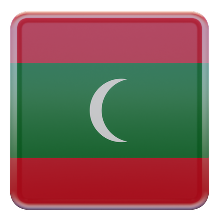 Drapeau carré des Maldives  3D Icon