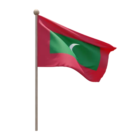 Mât de drapeau des Maldives  3D Flag