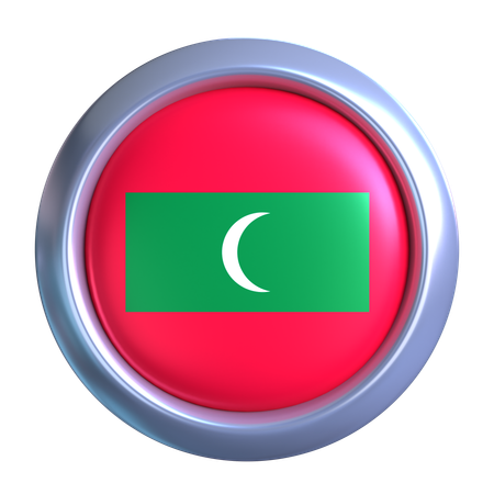 Maldives Flag Emblem  3D Icon