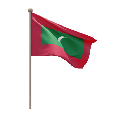 Maldives Flagpole  3D Flag