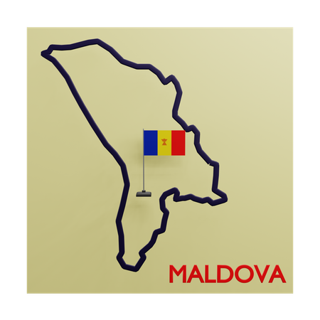 Mapa maldova  3D Icon