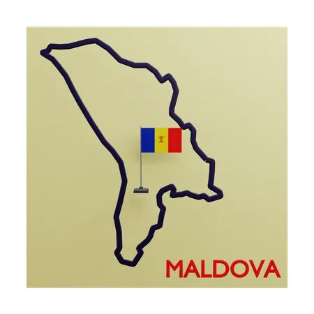 Mapa maldova  3D Icon