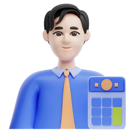 3 D Accounting Illustration Male Accountant 3D Icon