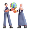 Male And Female Holding Globe