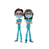 3d nurse standing together emoji