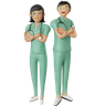 nurses team 3d logos