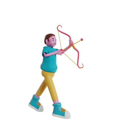 Male Archery  3D Illustration