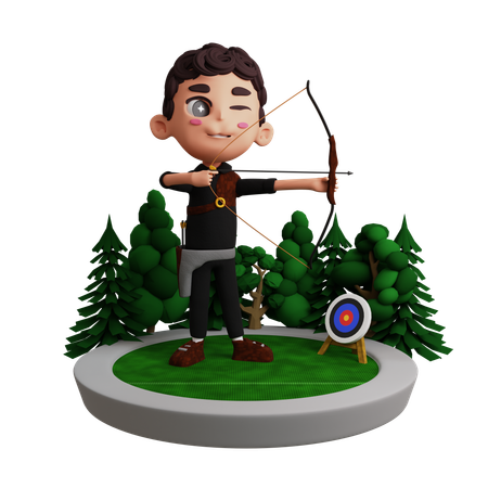 Male Archery Shooting Target  3D Illustration