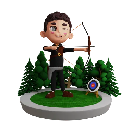 Male Archery Shooting Target  3D Illustration