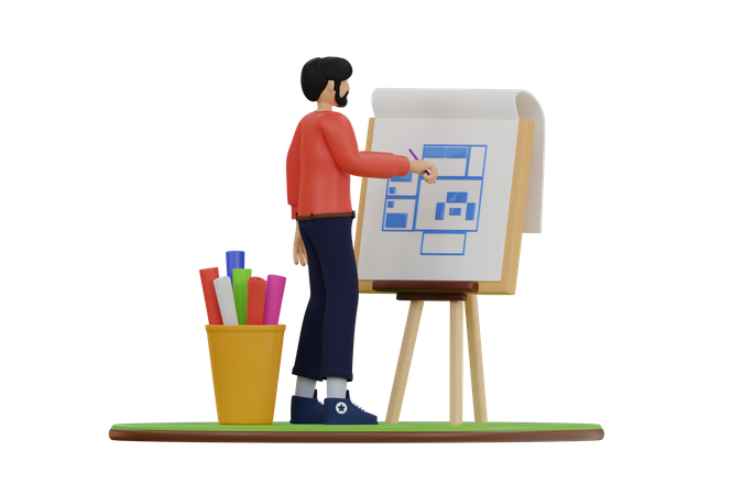 Male Architect  3D Icon