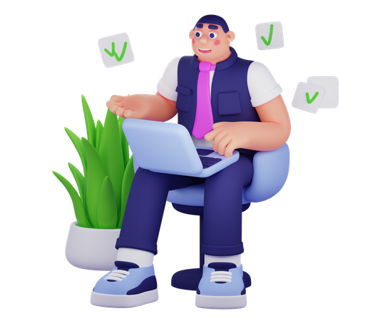 Male Assistant  3D Illustration