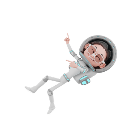 Male Astronaut flying in space  3D Icon