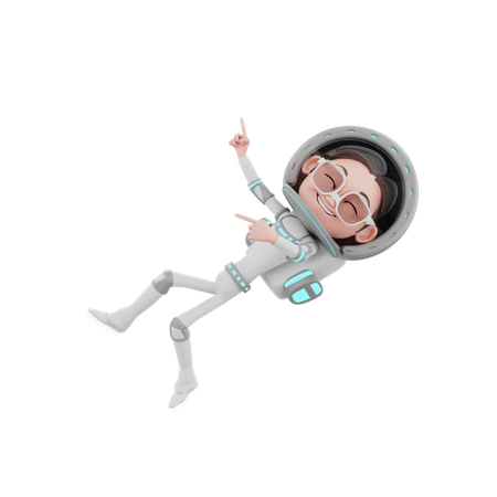 Male Astronaut flying in space 3D Illustration