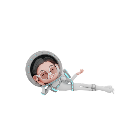 Male Astronaut lying in space 3D Illustration